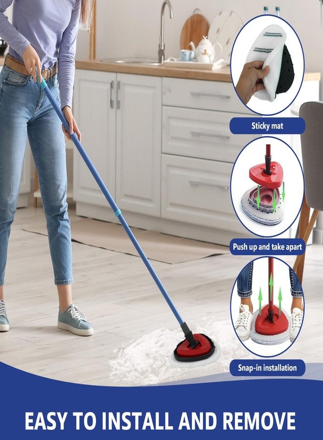 High-PQ Flat Mop Head Replacements, Microfiber Mopping Pads Refills, 1-Pack Spin Mop Pads + 1 Plastic Pad &1 Scrape for Floor, Wall & Ceiling Cleaning - Fits EasyWring & RinseClean Systems - Image 4