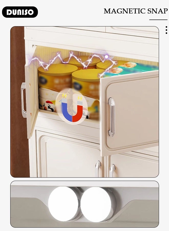 DUNISO 6 Layer Collapsible Plastic Storage Bins,Stackable Plastic Storage Organizers With Lids, Stackable Plastic Storage Bins With Doors And Wheels, Ideal For Kitchen Living Rooms & Bedroom & Office - Image 3