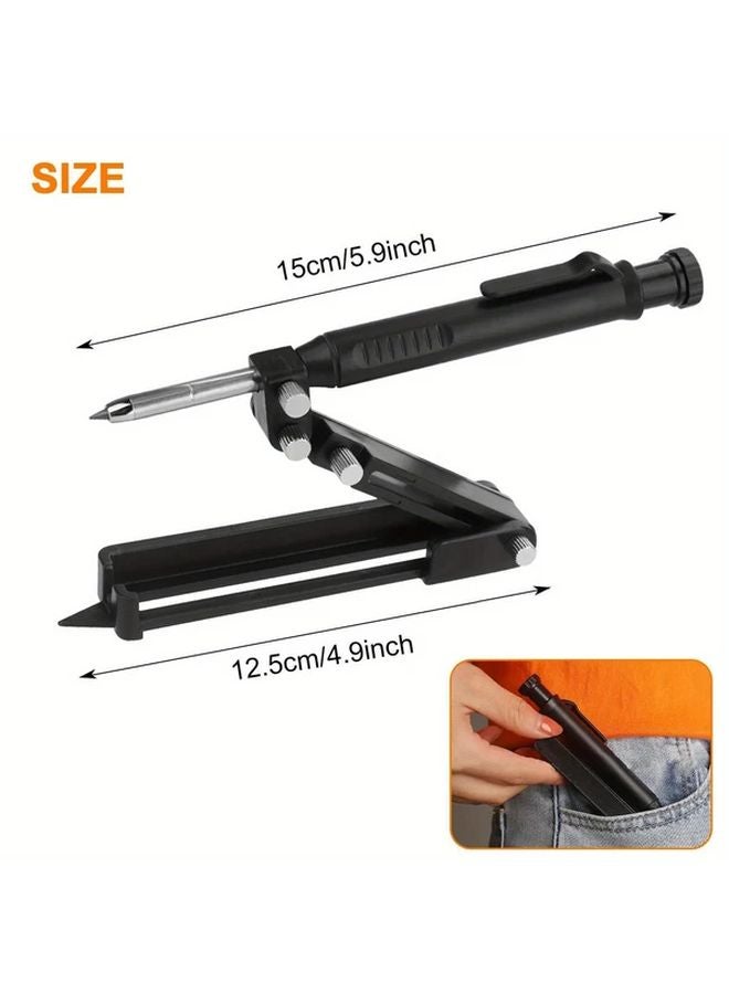 Adjustable Woodworking Marking Scribing Tool With Built In Sharpener 1pc Manual Construction Pencil - Image 5