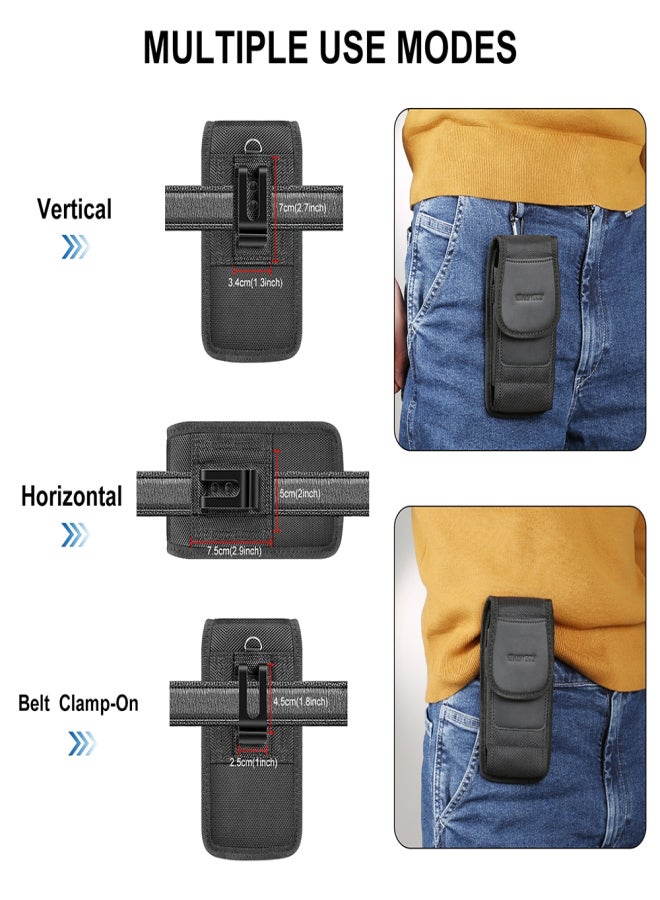 HAWEEL Multifunctional Cell Phone Pouch Waterproof Nylon Belt Holster Case with Card Slot Mobile Phone Waist Bag Compatible with Most Smartphones - Image 3