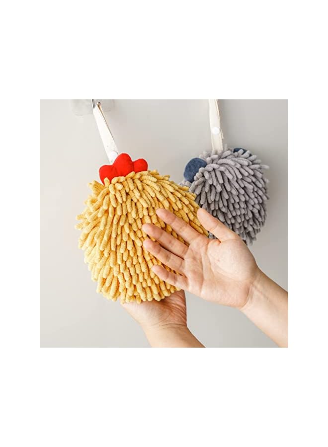 Zaboon Cute Kids Hand Towels With Hanging Loop, Microfiber Plush Absorbent Toddler Hand Hand Towels For Bathroom Kitchen(4Pack) - Image 3