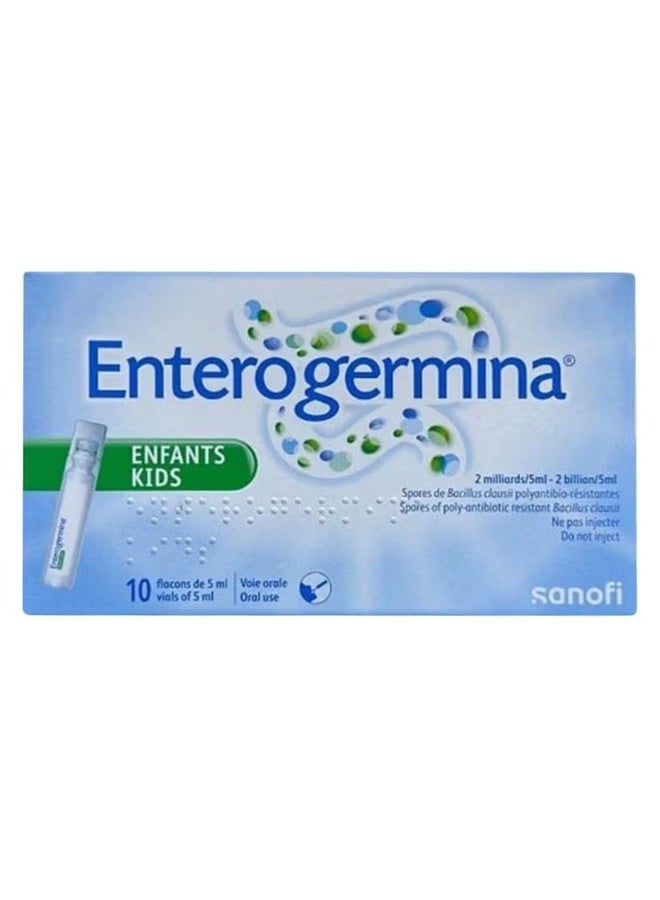 ENTEROGERMINA إنتيروجيرمينا 2 مليار/5 مل تعليق فموي للأطفال، عبوة من 10 زجاجات - Image 1