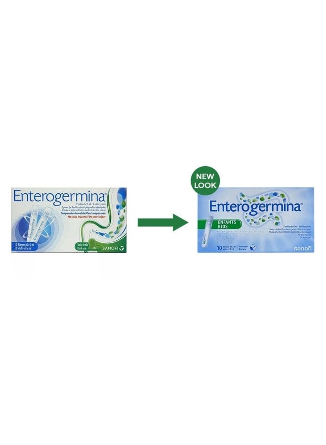 ENTEROGERMINA إنتيروجيرمينا 2 مليار/5 مل تعليق فموي للأطفال، عبوة من 10 زجاجات - Image 3