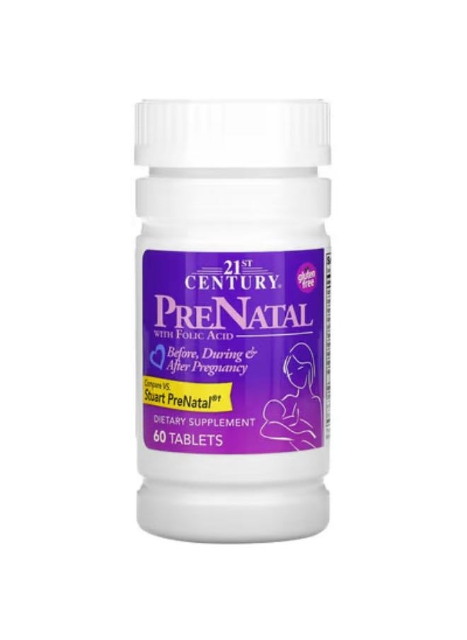 21st CENTURY PreNatal with Folic Acid, 60 Tablets 