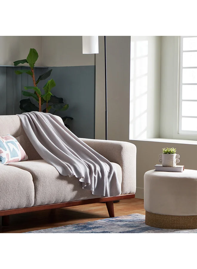 Home Box Atlanta Solid Recycled Polar Fleece Throw 160x120 cm