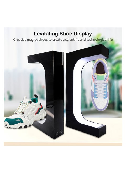 LED Floating Shoe Rack 360 Degree Auto Rotate Display Stand Shoes Shop Sample Showcase Shoes Rack Sneaker Storage with remote