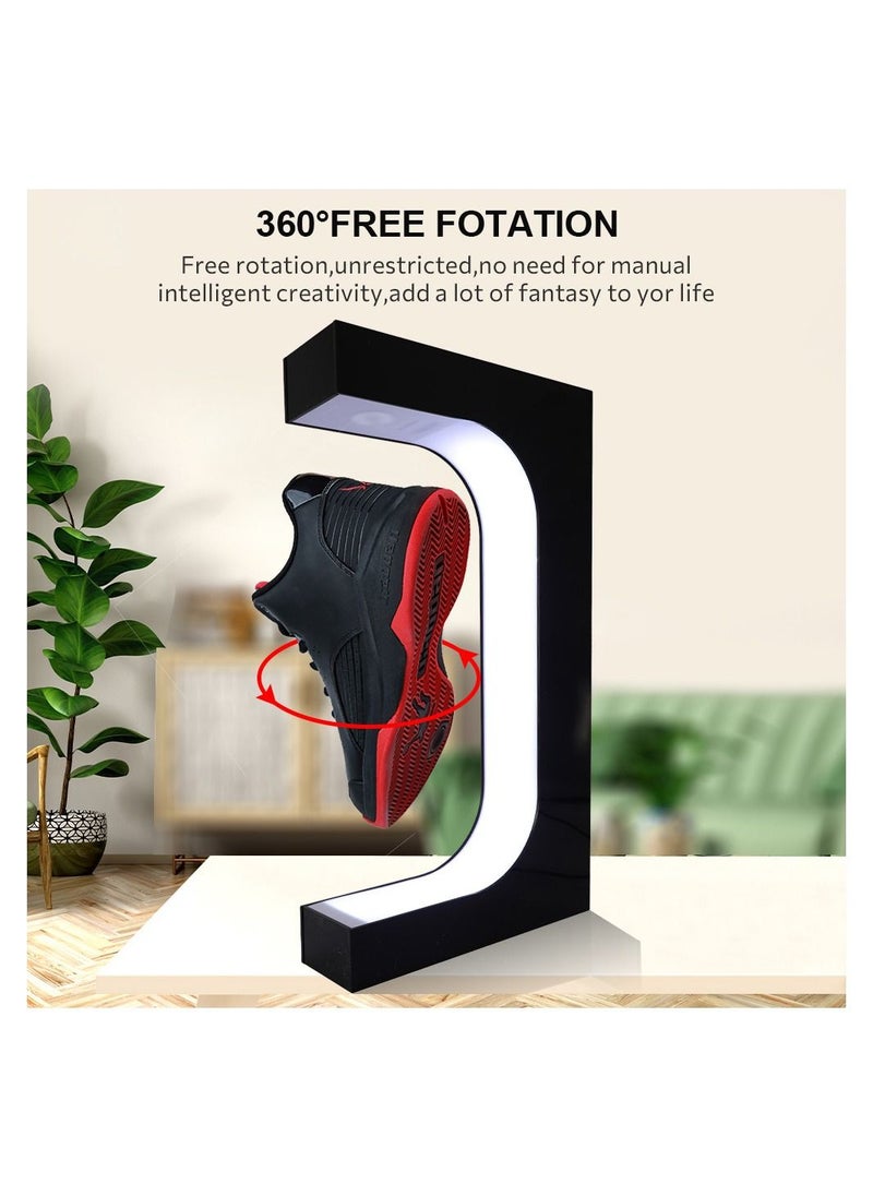 Generic - LED Floating Shoe Rack 360 Degree Auto Rotate Display Stand Shoes Shop Sample Showcase Shoes Rack Sneaker Storage with remote - Image 1