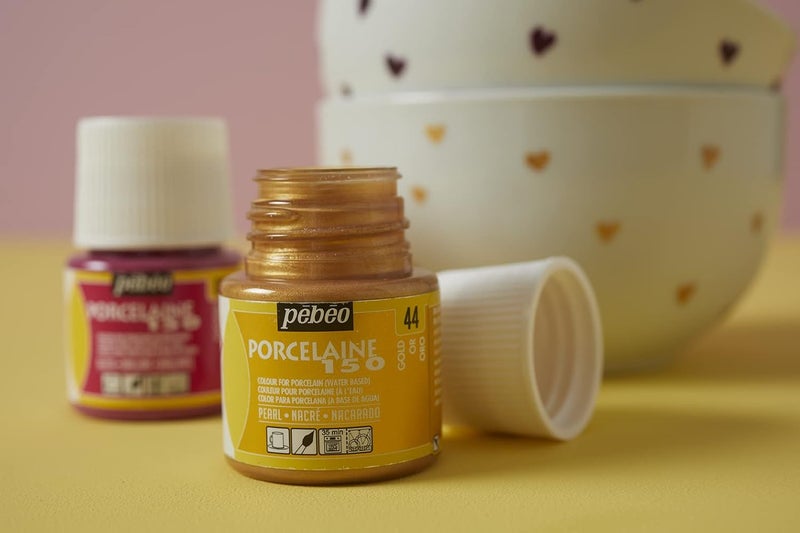 Pebeo Porcelaine 150 China Paint - 45 ML Bottle in Gold - Image 3