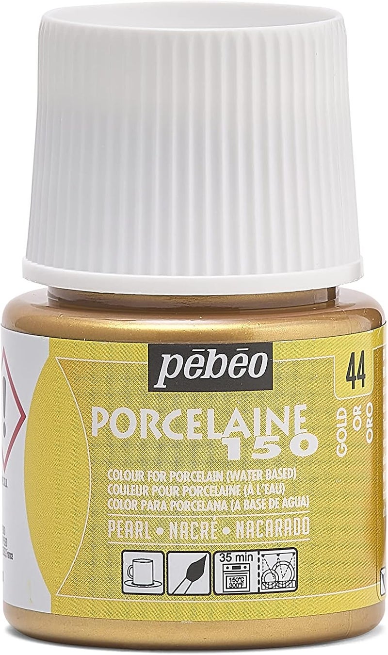 Pebeo Porcelaine 150 China Paint - 45 ML Bottle in Gold - Image 1