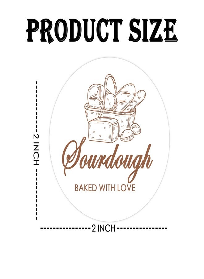 Topabel Sourdough Bread Supplies Sourdough Sticker 2 Inch Baked with Loved Stickers for Baked Good Packaging,500 Pcs Per Roll - Image 2