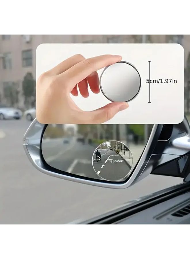 50mm HD Car Mounted Thin Convex Wide Angle Blind Spot Mirror Universal Glass Parking Aid Compact Design Highdefinition Reflection Scratchresistant Surface - Image 4