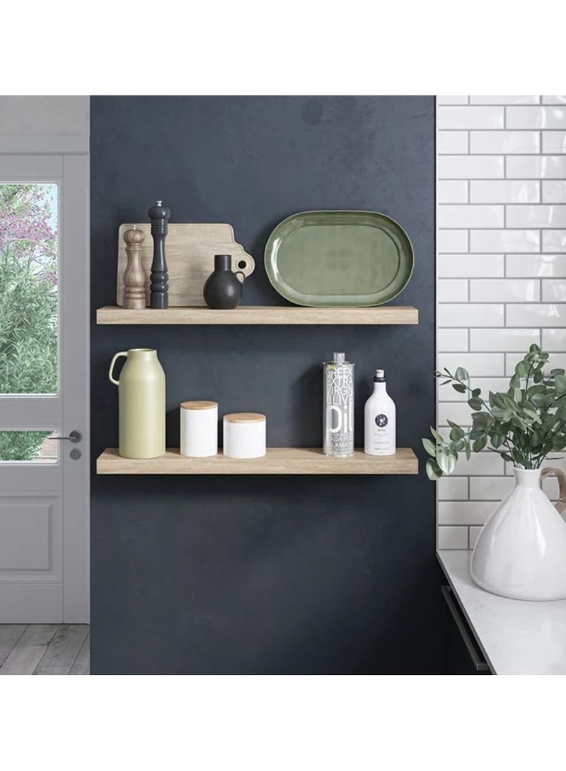 DubaiGallery Floating Shelves,Wall Mounted Shelf with Invisible Brackets,Wall Decor Display Shelves Storage Unit for Living Room,Bedroom,Kitchen,White  - Image 4