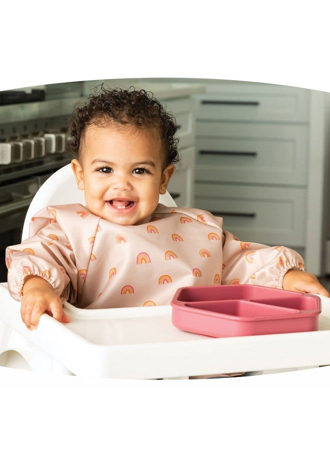 Tiny Twinkle Silicone Suction Baby Plate Suction Grip Divided Dish For First Foods And Self Feeding Toddlers Baby Led Weaning Supplies For Independent Eating (Burgundy Plate With Lid)  - Image 3