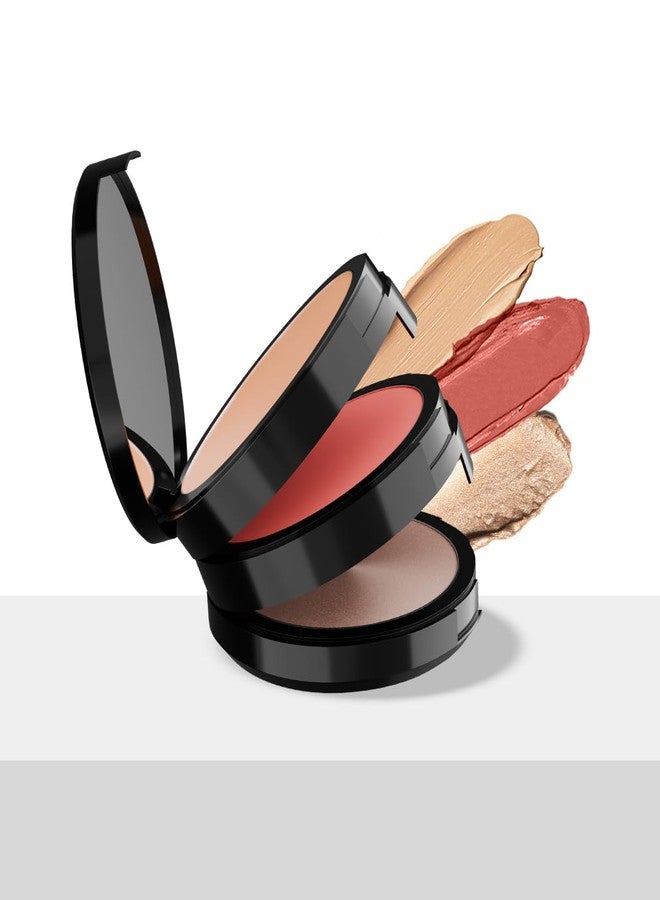 Staze 9to9 Triple Treat Stacked Face Palette 01 Main Character | Blush, Concealer & Highlighter | 3-in-1 Makeup Kit for All Skin Types, Travel-Friendly - Image 1