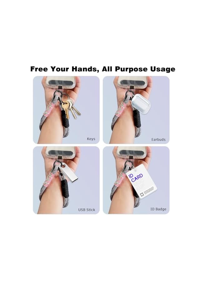 Green Tiger PARACOSM Phone Strap, Hand Wrist Strap Lanyard, Universal Cell Phone Strap, Two-Color Braided with Tether Tab, Anti-loss Phone Charm, Keychain - Image 5