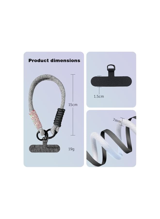 Green Tiger PARACOSM Phone Strap, Hand Wrist Strap Lanyard, Universal Cell Phone Strap, Two-Color Braided with Tether Tab, Anti-loss Phone Charm, Keychain - Image 4