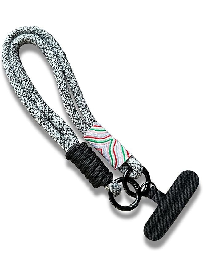 Green Tiger PARACOSM Phone Strap, Hand Wrist Strap Lanyard, Universal Cell Phone Strap, Two-Color Braided with Tether Tab, Anti-loss Phone Charm, Keychain - Image 1
