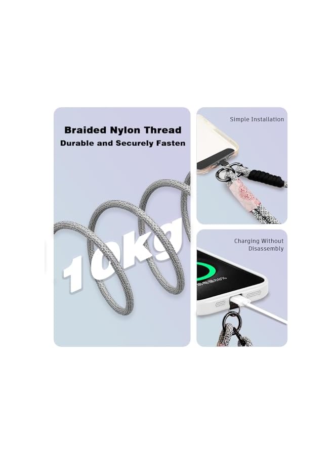 Green Tiger PARACOSM Phone Strap, Hand Wrist Strap Lanyard, Universal Cell Phone Strap, Two-Color Braided with Tether Tab, Anti-loss Phone Charm, Keychain - Image 3