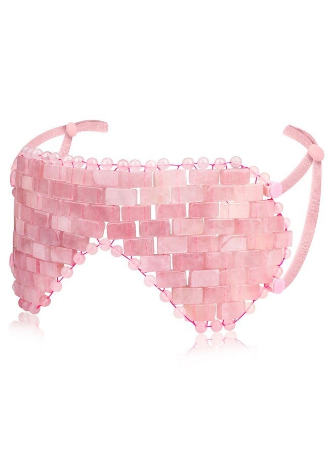 gemshan Quartz Eye Mask, Rose Jade Eye Mask Natural Crystal Sleep Mask, Eliminate Wrinkles Puffiness Headache and Migraine Relief Mask (#2-rose quartz) - Image 1