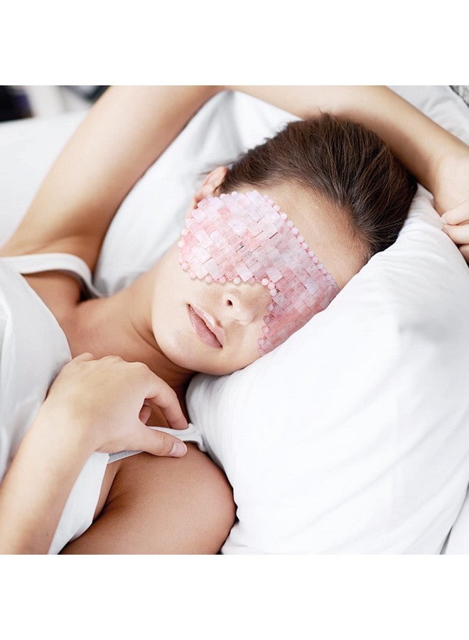 gemshan Quartz Eye Mask, Rose Jade Eye Mask Natural Crystal Sleep Mask, Eliminate Wrinkles Puffiness Headache and Migraine Relief Mask (#2-rose quartz) - Image 4