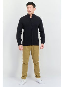 French Connection Men Mock Neck Crochet Sweater, Navy  - Image 4