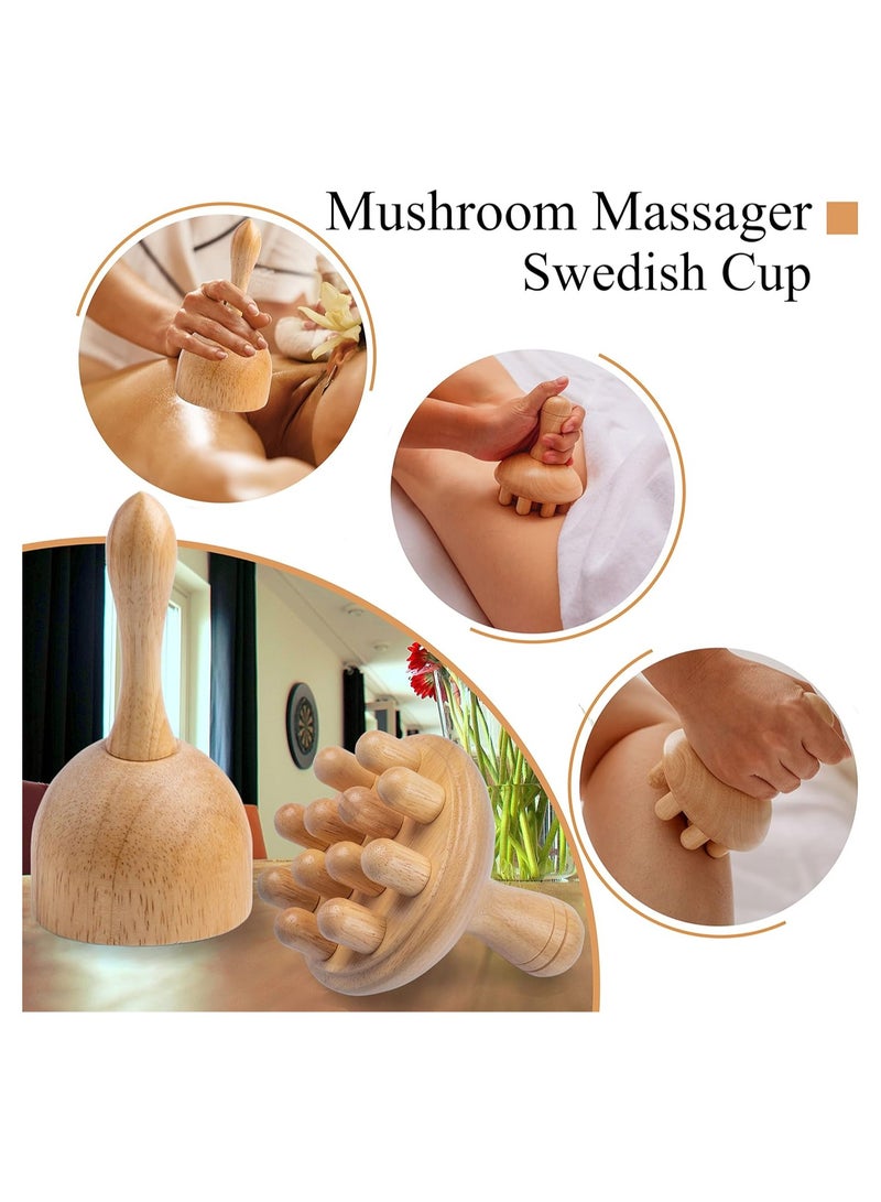 إسكدنيا 3 قطع من أدوات تدليك الجسم الخشبية ، أدوات تدليك العلاج بالخشب ، أداة أسطوانية لتدليك الخشب لعلاج الأنسجة الرخوة / التصريف اللمفاوي / تخفيف آلام العضلات - Image 3