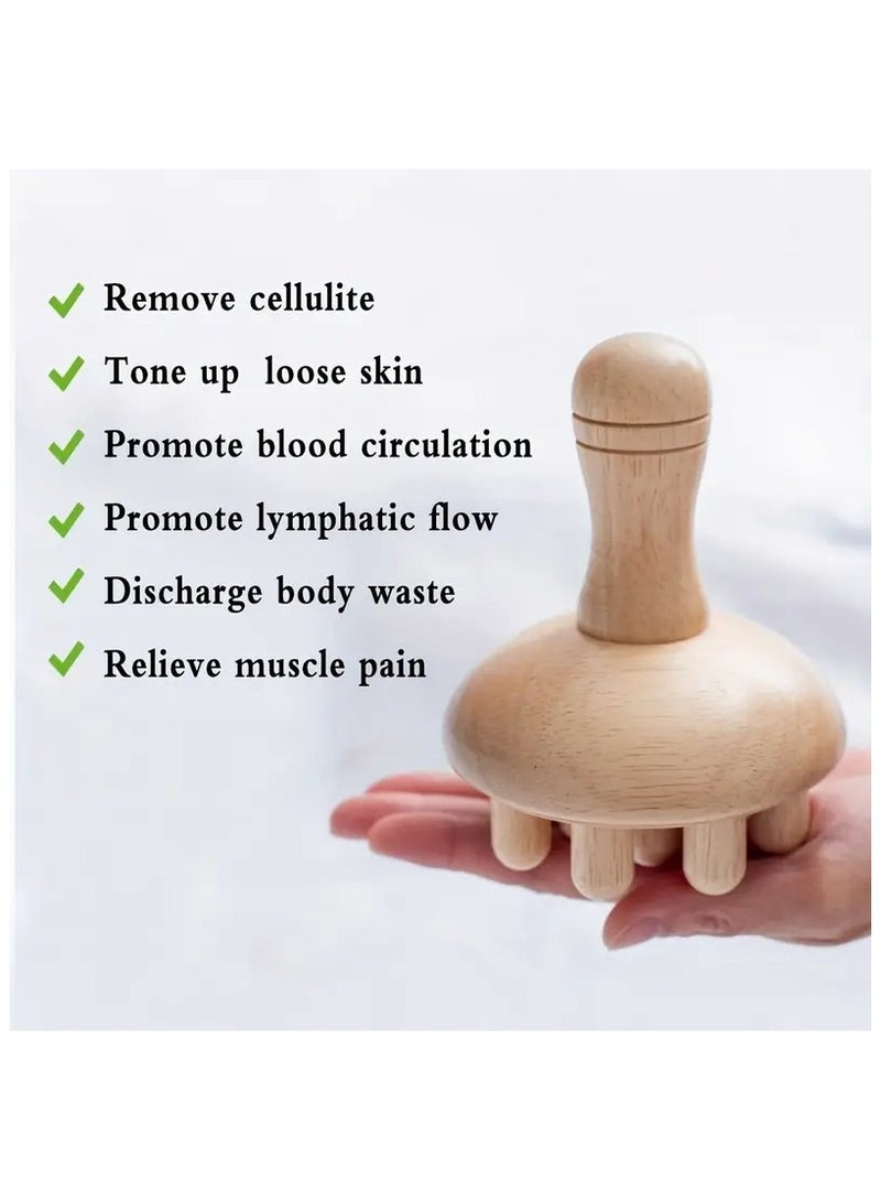 إسكدنيا 3 قطع من أدوات تدليك الجسم الخشبية ، أدوات تدليك العلاج بالخشب ، أداة أسطوانية لتدليك الخشب لعلاج الأنسجة الرخوة / التصريف اللمفاوي / تخفيف آلام العضلات - Image 4