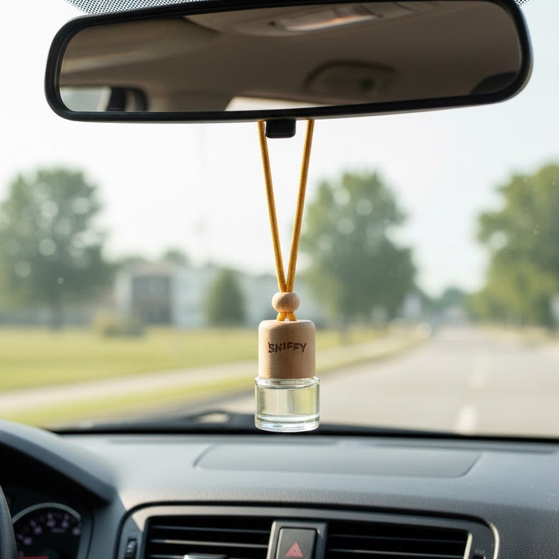 Sniffy Ocean Car Hanging Air Freshener Perfume Diffuser Bottle, Long Lasting Ocean Breeze Fragrance Oil, Wooden Cap Glass Car Deodorizer, Non Toxic Alcohol Free, Spill Proof Rear View Mirror Hanging, Car Interior Odor Eliminator - Image 2