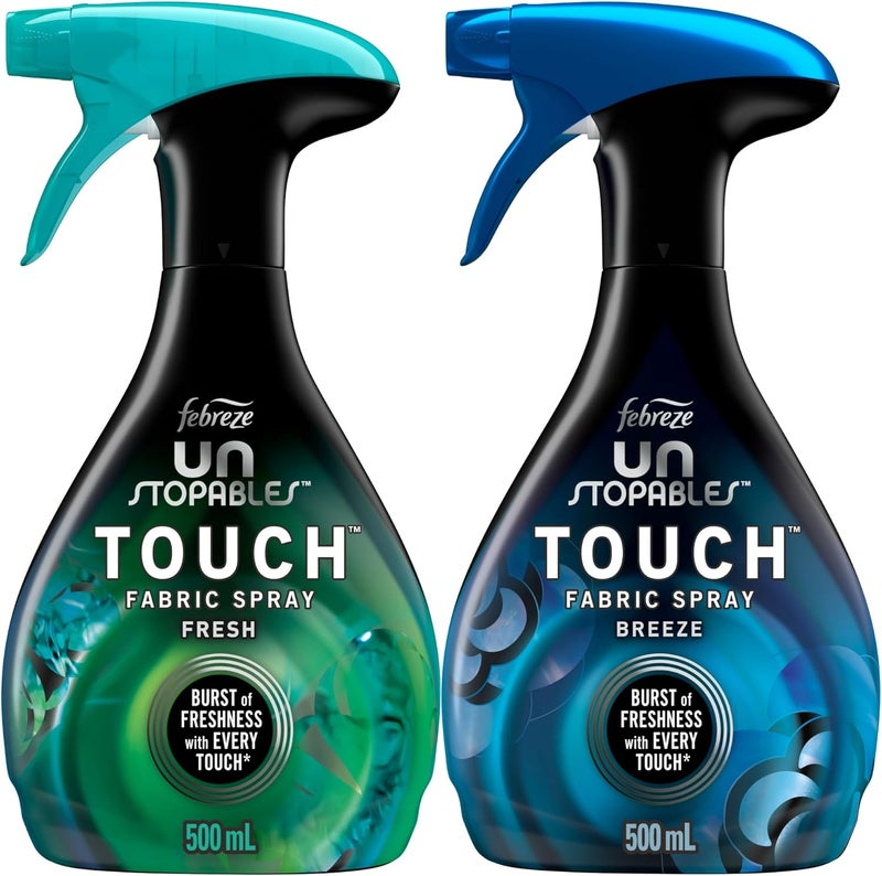 فبريز بخاخ الأقمشة ومكافح الروائح Unstopables Touch، نضارة ونسيم، 16.9 أونصة، عبوة من 2 - Image 1