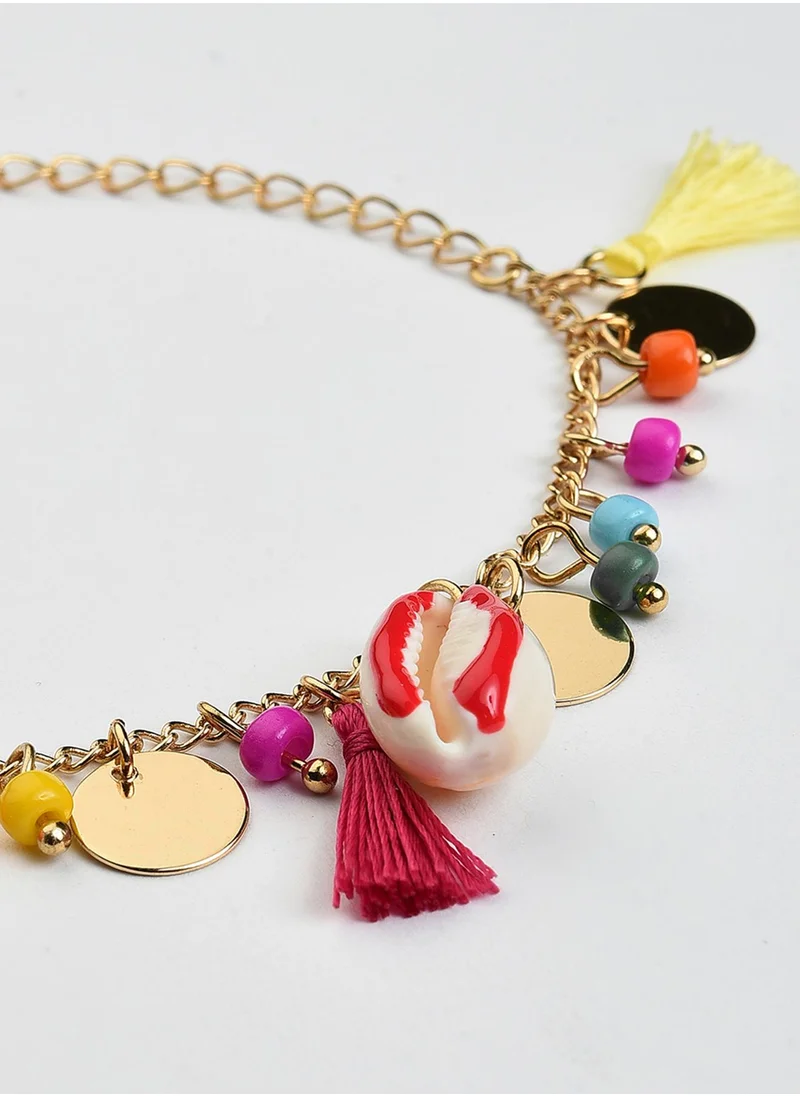 SOHI Multi-Coloured Beaded Vilandi Anklets