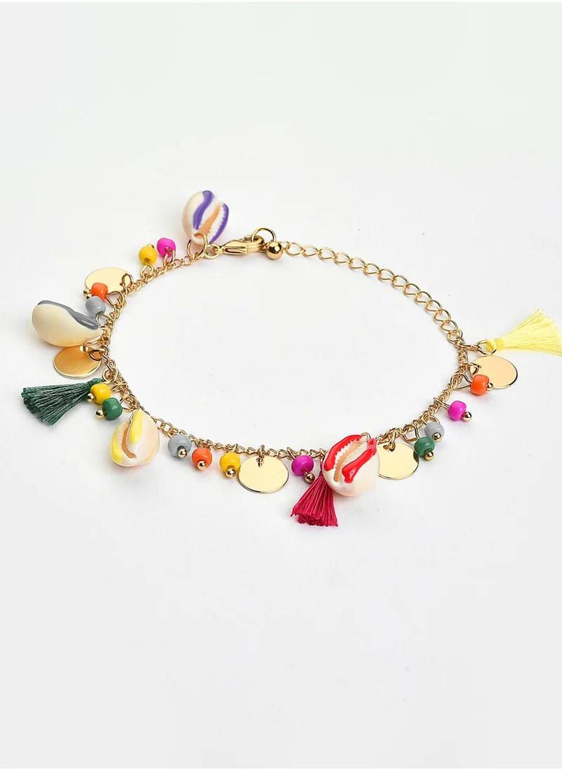 SOHI Multi-Coloured Beaded Vilandi Anklets