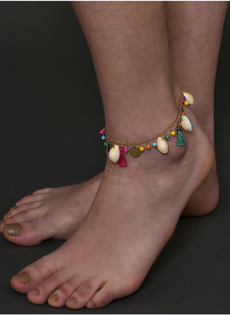 SOHI Multi-Coloured Beaded Vilandi Anklets