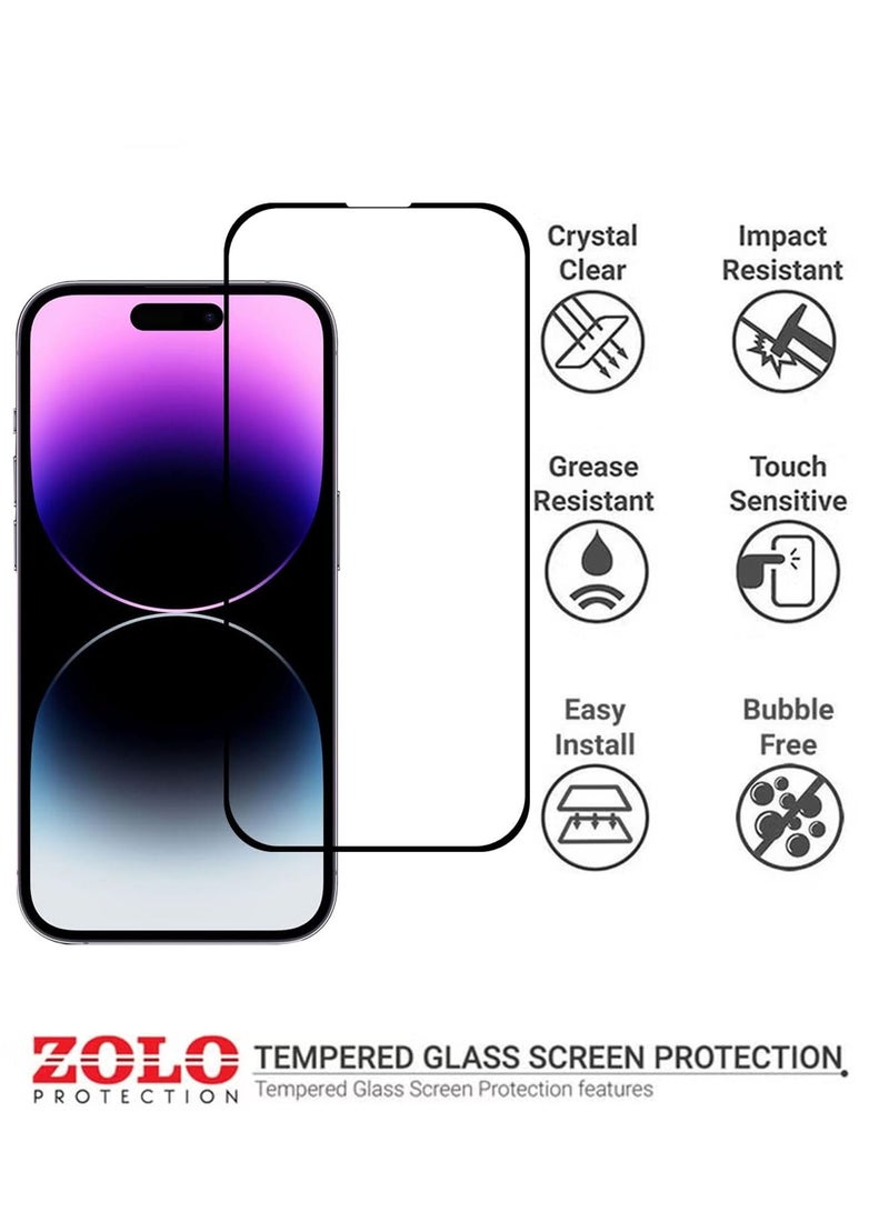 Zolo Protective Clear Case Cover and 2Pcs 9D Tempered Glass Ultra Clear Screen Protector For Apple iPhone 14 Pro Max - Image 2