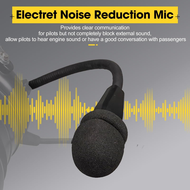 Retevis EHG001 Premium Aviation Headsets for Pilots,Mono and Stereo,Passive Noise Reduction,Noise Canceling Mic,Gel Ear Seals Headrest,Custom Fit Headband,for Flight Students,Headset Bag(1 Pack) - Image 2