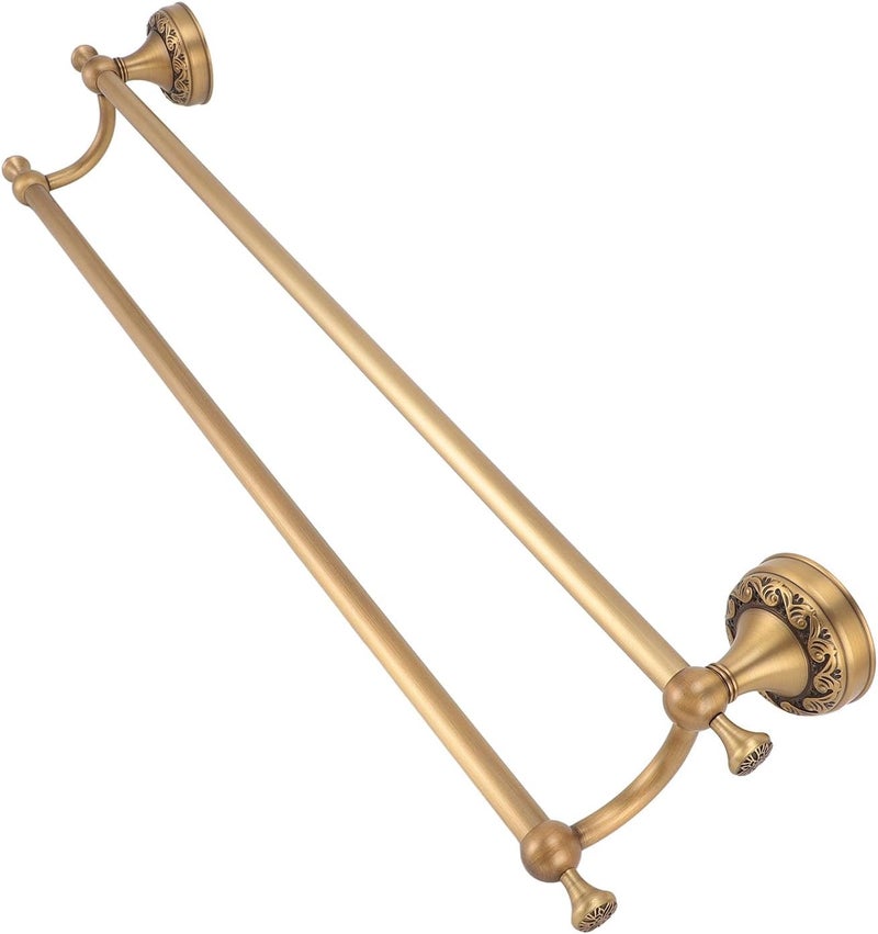 Towel Racks for Bathroom, Towel Bar for Bathroom Wall Copper Flexible Antique Wall Mounted Bathroom Towel Rack with Glossy Design for Home Hotel (Double) - Image 1