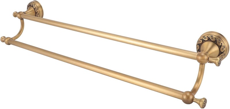 Towel Racks for Bathroom, Towel Bar for Bathroom Wall Copper Flexible Antique Wall Mounted Bathroom Towel Rack with Glossy Design for Home Hotel (Double) - Image 2