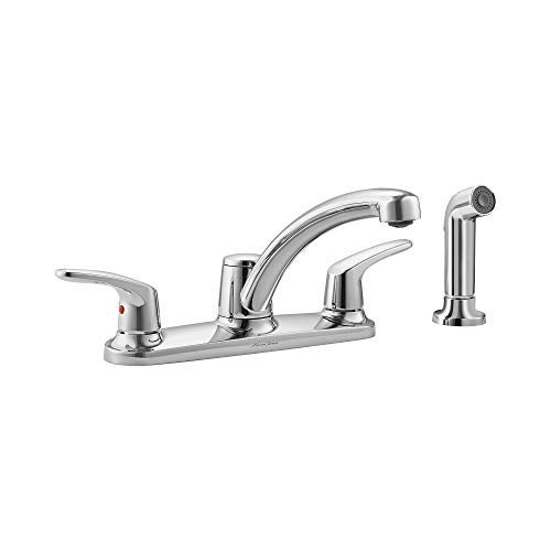 American Standard 7074501002 Colony Pro TwoHandle Lowarc Kitchen Faucet with Sray in Polished Chrome - Image 1