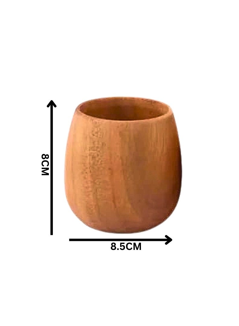 Liying 3Pcs Wooden Tea u0026 Coffee Cup 125ml, Japanese Tea Cup Solid Wood Drinking Cup Teacup Glass for Milk, Hot Drinks (Unpolished)  - Image 2