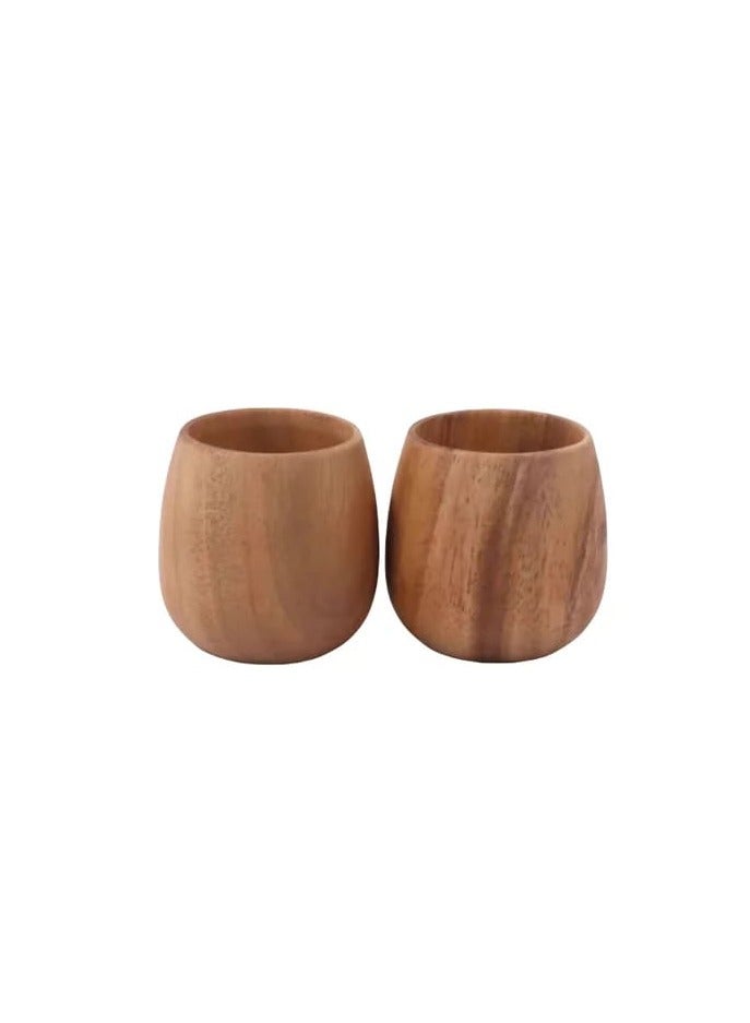 Liying 3Pcs Wooden Tea u0026 Coffee Cup 125ml, Japanese Tea Cup Solid Wood Drinking Cup Teacup Glass for Milk, Hot Drinks (Unpolished)  - Image 4