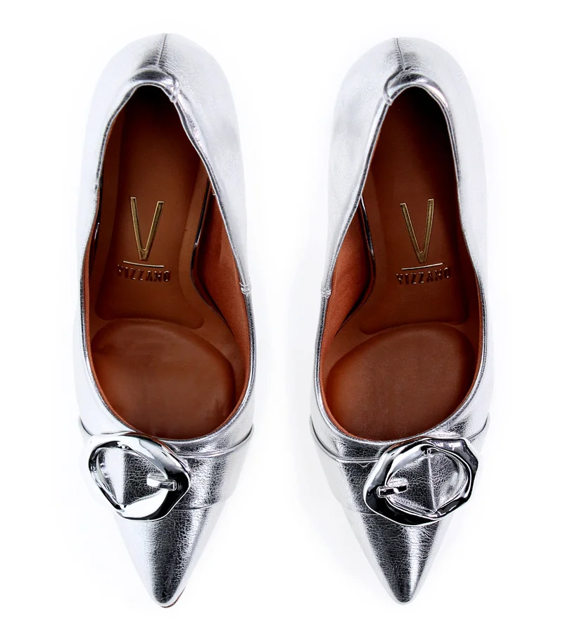 Vizzano Silver Mid Heels Shoes for Women – Classic Mid Heel Pumps for Girls & Ladies Office Wear for Women | Best Price UAE