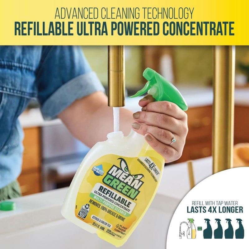 Mean Green Refillable Ultra Powered CONCENTRATE Multi Purpose Cleaner, Citrus & Green Tea, 14.3 fl oz - Image 3