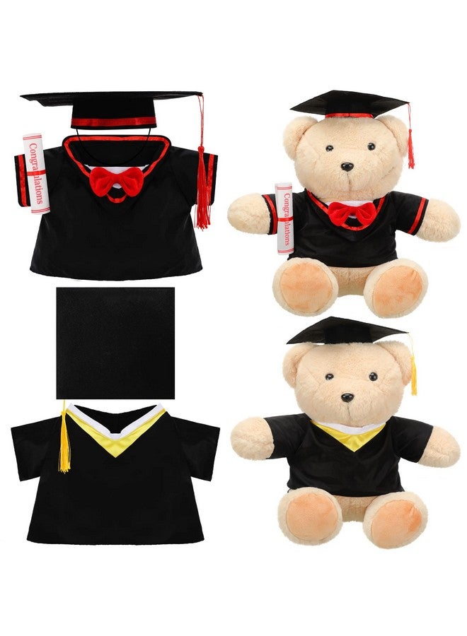 Hungdao 2 مجموعات ملابس دمية التخرج قبعة التخرج وعباءة تناسب معظم الدمى التي يبلغ ارتفاعها 14-18 بوصة ملابس الحيوانات المحشوة ملابس الحيوانات المحشوة زي الدب لجعل حيواناتك المحشوة الخاصة هدايا التخرج - Image 1