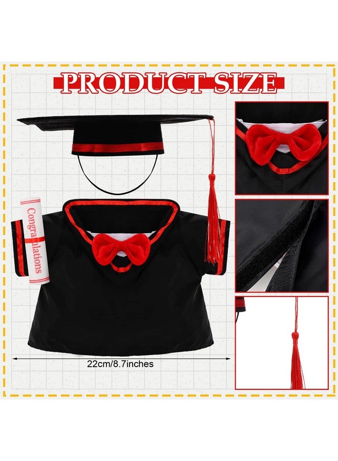 Hungdao 2 مجموعات ملابس دمية التخرج قبعة التخرج وعباءة تناسب معظم الدمى التي يبلغ ارتفاعها 14-18 بوصة ملابس الحيوانات المحشوة ملابس الحيوانات المحشوة زي الدب لجعل حيواناتك المحشوة الخاصة هدايا التخرج - Image 2