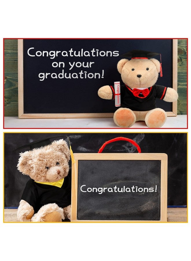 Hungdao 2 مجموعات ملابس دمية التخرج قبعة التخرج وعباءة تناسب معظم الدمى التي يبلغ ارتفاعها 14-18 بوصة ملابس الحيوانات المحشوة ملابس الحيوانات المحشوة زي الدب لجعل حيواناتك المحشوة الخاصة هدايا التخرج - Image 4