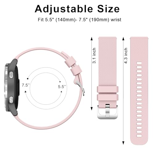 Tobfit Colourful 18mm Silicone Watch Strap Compatible for Titan, Timex, Casio, Sonata etc, Quick Release Sport Loop Strap(Rose Pink) - Image 5