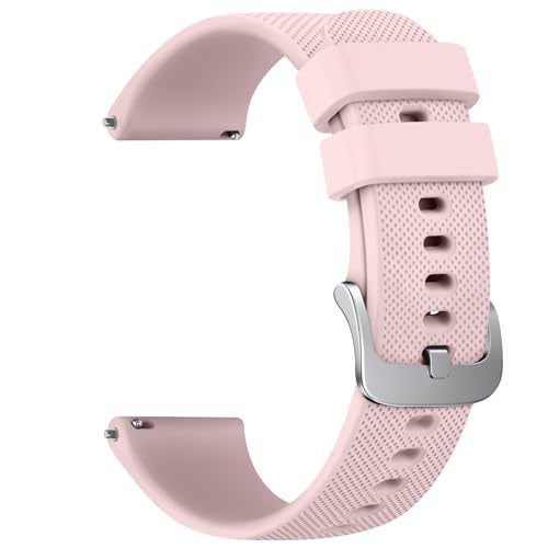 Tobfit Colourful 18mm Silicone Watch Strap Compatible for Titan, Timex, Casio, Sonata etc, Quick Release Sport Loop Strap(Rose Pink) - Image 1