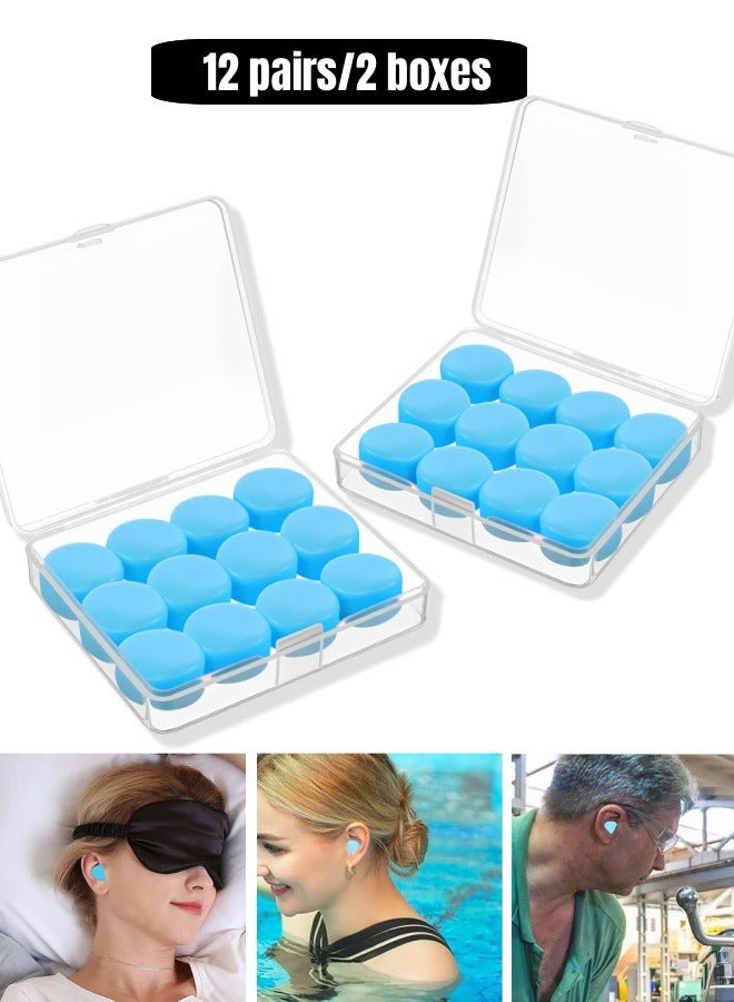 Angola Panda Ear Plugs for Sleeping and Swimming - Reusable Moldable Silicone Earplugs Noise Cancelling Reduction for Concerts, Swimming, Shooting, Snoring, Airplane, Musicians, Motorcycle, 24 Pack Deep Blue - Image 1