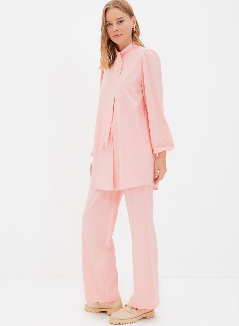 trendyol Button Down Knitted Sweatshirt & Pants Set - Image 1