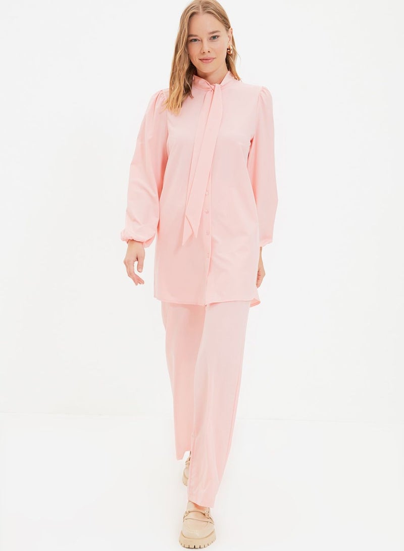 trendyol Button Down Knitted Sweatshirt & Pants Set - Image 3
