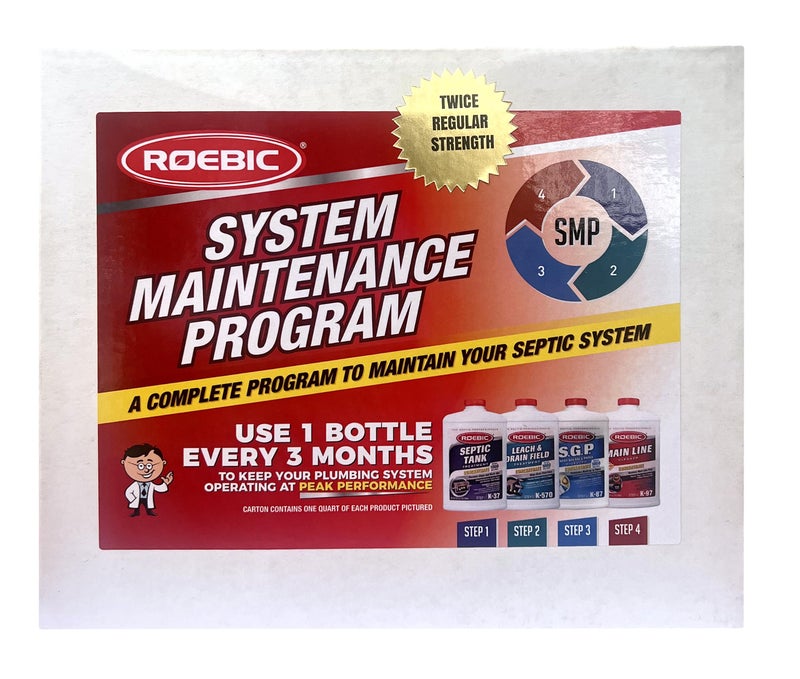 Roebic SMP-1000-PAK-1 Complete Septic System Maintenance Kit: 4 Quarts, Pack of 1, All-in-One Solution for Septic System Care - Image 1